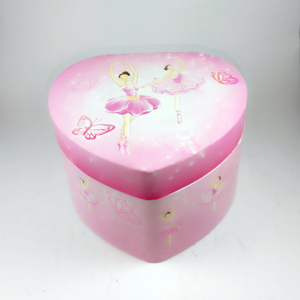 Κοσμηματοθήκη καρδιά μουσικό κουτί με μπαλαρίνα