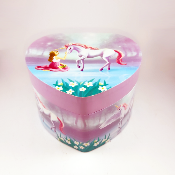 Κοσμηματοθήκη καρδιά μουσικό κουτί με μονόκερο