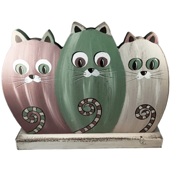 Χειροποίητο επιτραπέζιο διακοσμητικό γάτες