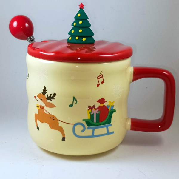 Χριστουγεννιάτικη κούπα με καπάκι