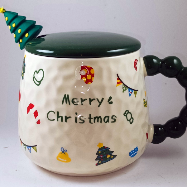 Χριστουγεννιάτικη κούπα με καπάκι «δεντράκι»