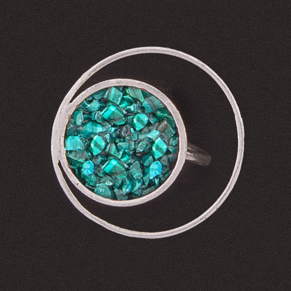 Χειροποίητο δαχτυλίδι στρογγυλό με ορυκτές πέτρες