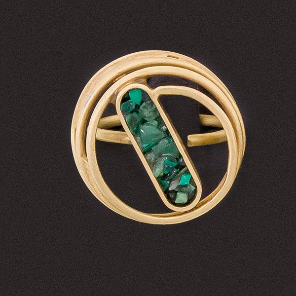 Χειροποίητο δαχτυλίδι σπιράλ με ορυκτές πέτρες