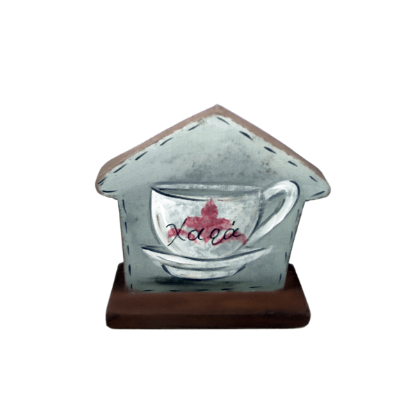 Χειροποίητο επιτραπέζιο σπιτάκι με φλιτζάνι
