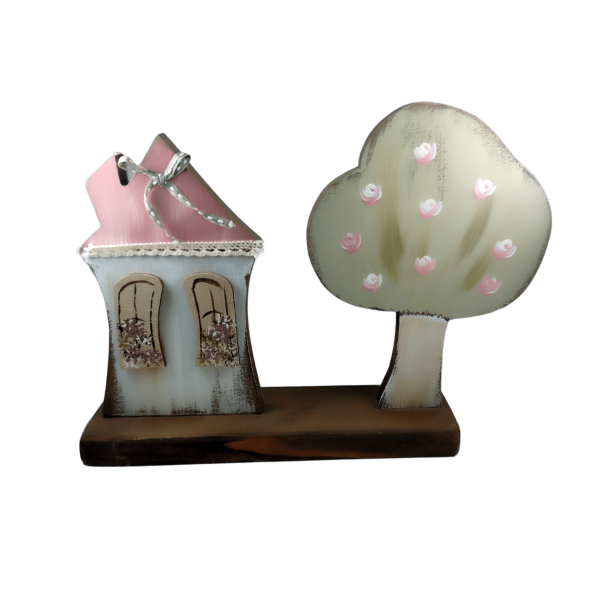 Χειροποίητο επιτραπέζιο σπίτι και δέντρο