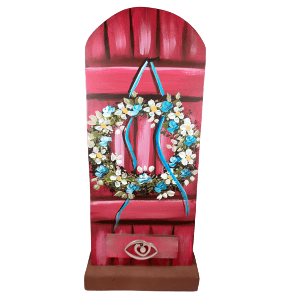 Χειροποίητη επιτραπέζια πόρτα με στεφάνι