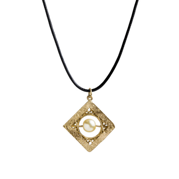 Χειροποίητο κοντό κολιέ με γυάλινη πέρλα