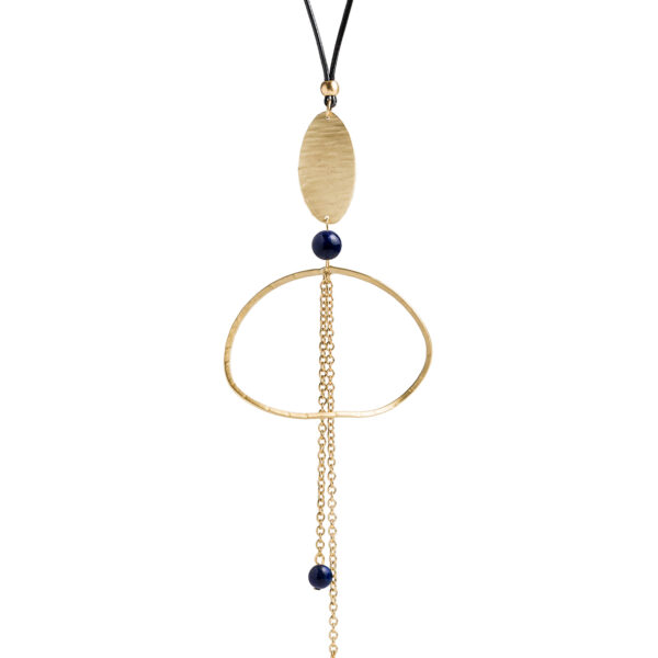 Χειροποίητο μακρύ κολιέ με ημιπολύτιμες  χάντρες