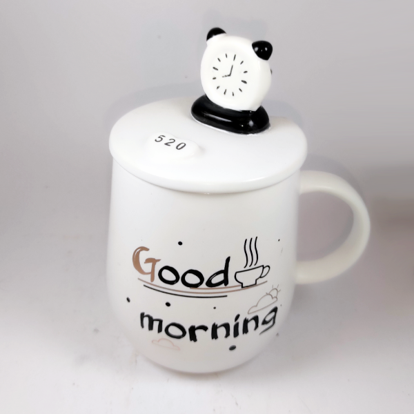 Κεραμική κούπα ξυπνητήρι με καπάκι και κουτάλι