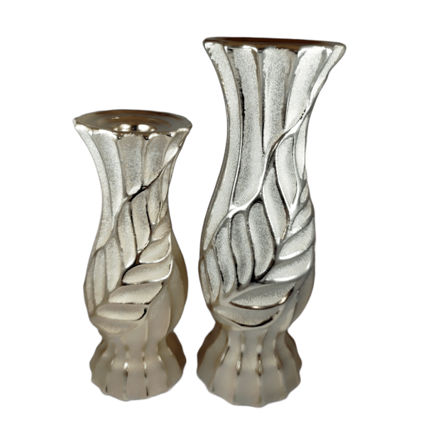 Κηροπήγιο κεραμικό με φύλλο - μεγάλο