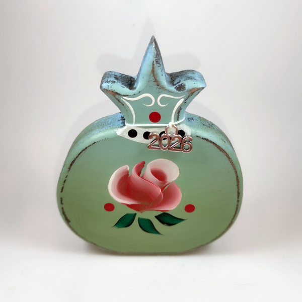 Χειροποίητο επιτραπεζιο ρόδι με λουλούδι