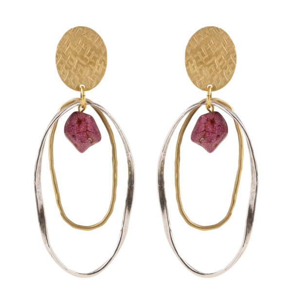 Χειροποίητα σκουλαρίκια με ημιπολύτιμη πέτρα