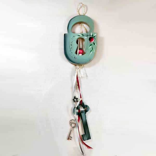 Χειροποίητο γούρι λουκέτο με κλειδί "Τυχερό"